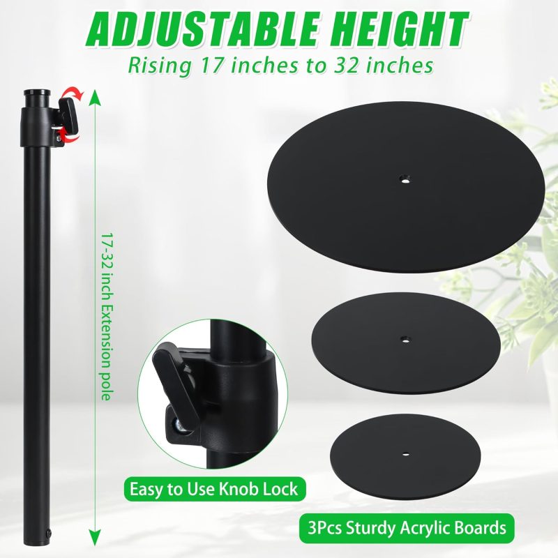 Adjustable Height Plant Risers for Inside Pots, 17-32" Rise Planter Filler Inserts, Plant Lift Insert Lightweight Flower Pot Filler for Large Tall Taper Plant Containers, with 3 Base/ Top(6" 8" 10") - Image 2
