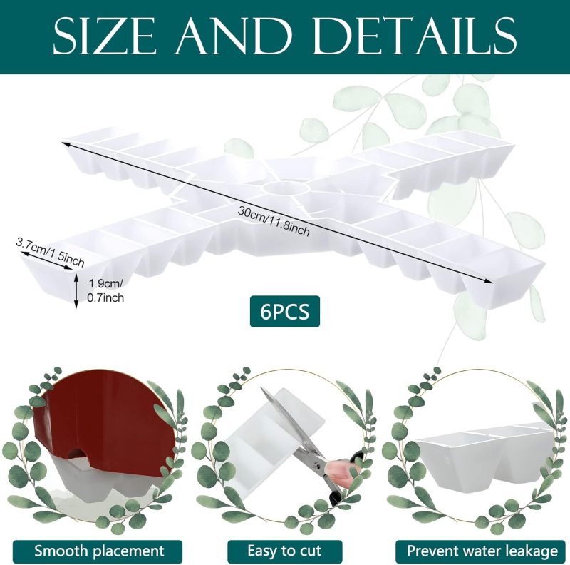 6 Pcs Plant Pot Stand Riser Adjustable Cuttable Plastic Under Plant Stand Prevent Water Damage for Outdoor Indoor Pot Holder Garden Patio(11.8 Inch,White) - Image 2